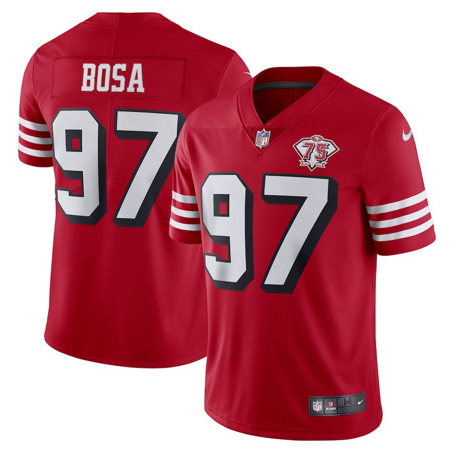 Men San Francisco 49ers #97 Nick Bosa Nike Scarlet 75th Anniversary Limited NFL Jersey->san francisco 49ers->NFL Jersey